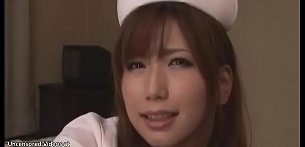  Japanese busty nurse in stockings fucks horny patient